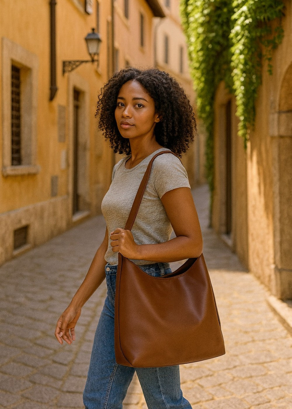 Bolso de cuero Julia con bolsa a juego