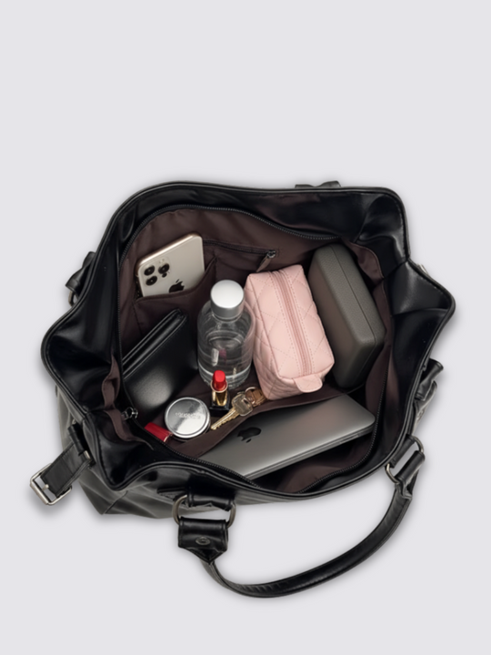 Bolso de cuero Angelina - Negro