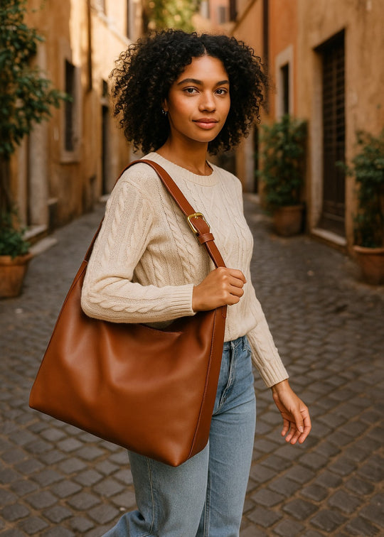 Bolso de cuero Julia + 1 bolsa gratis